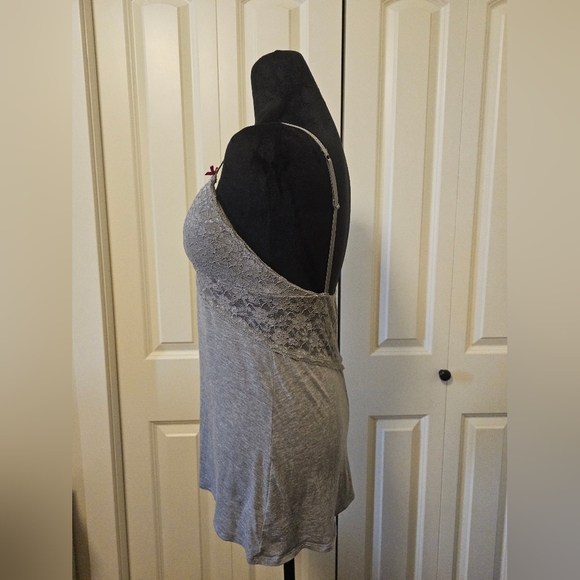 La SENZA Grey Chemise with Pink Accents Sz L - Picture 6 of 6